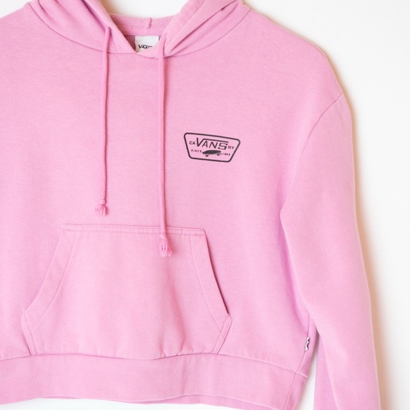 Vans Sweatshirt Womens XS Long Sleeve Spell Out Logo Crew Neck Pink - Picture 5 of 5